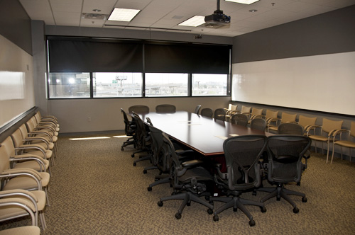 The small group conference room, enhanced with extra audio-visual capabilities
