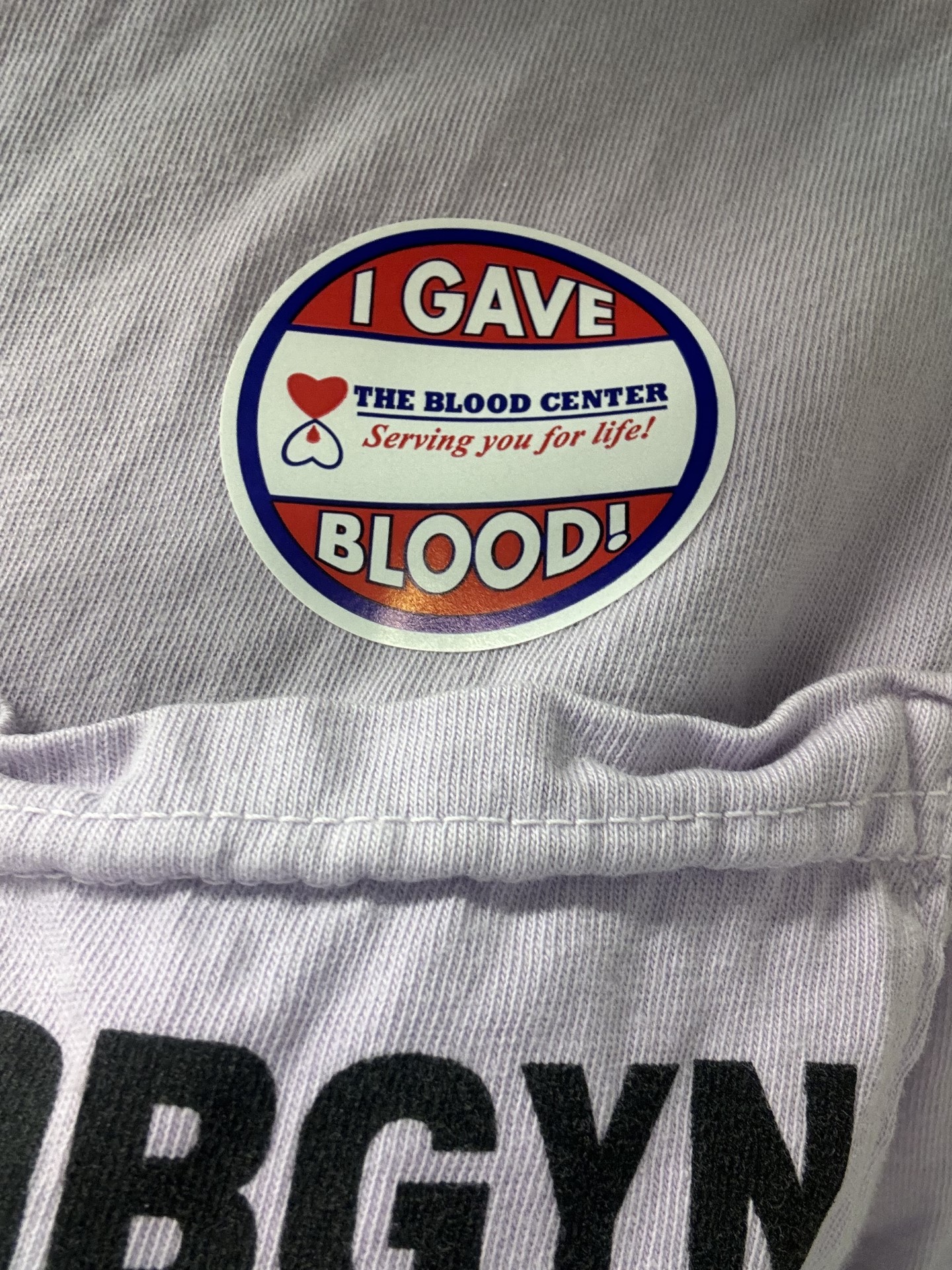 I gave blood sticker
