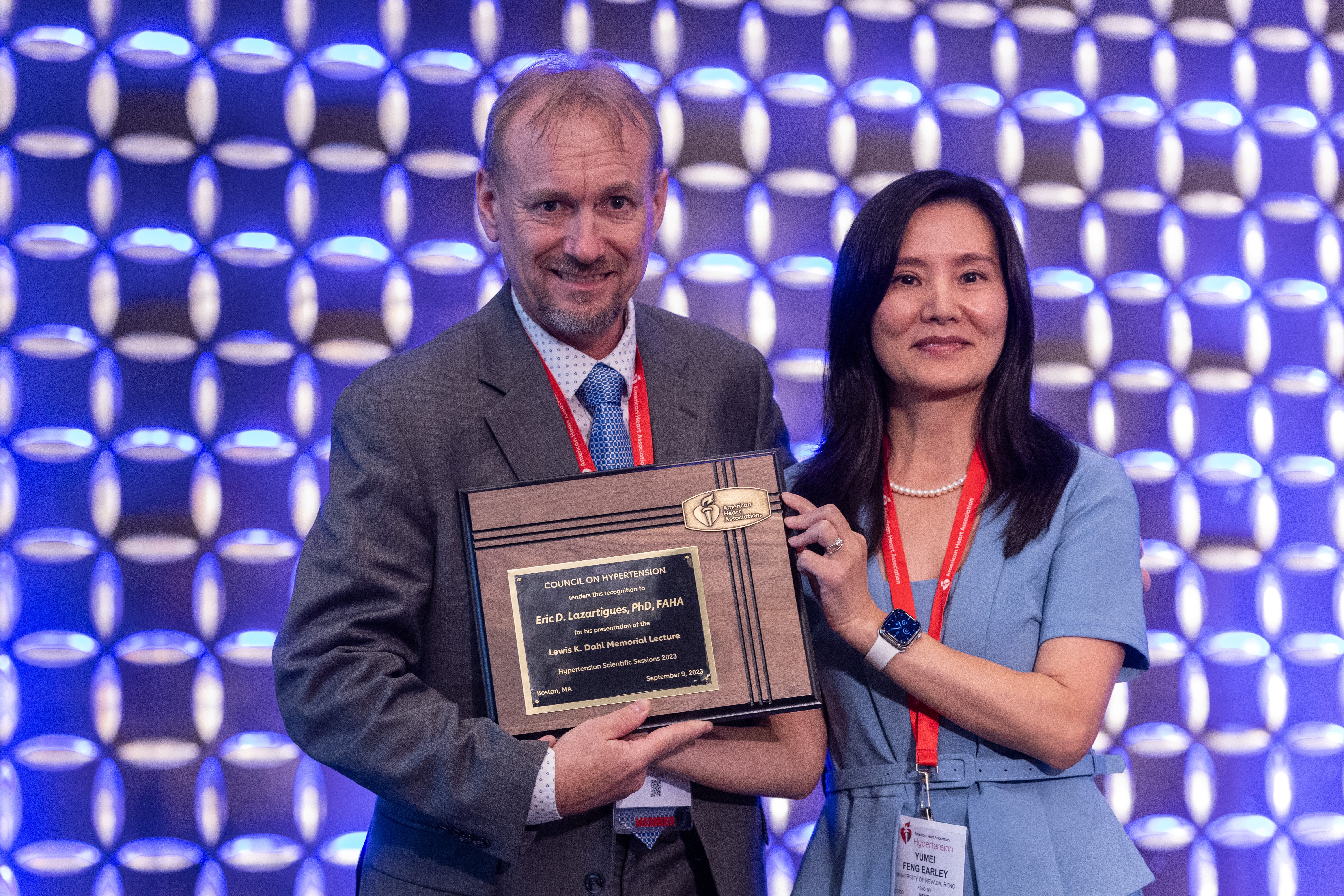 Dr. Lazartigues Being Awarderd at AHA