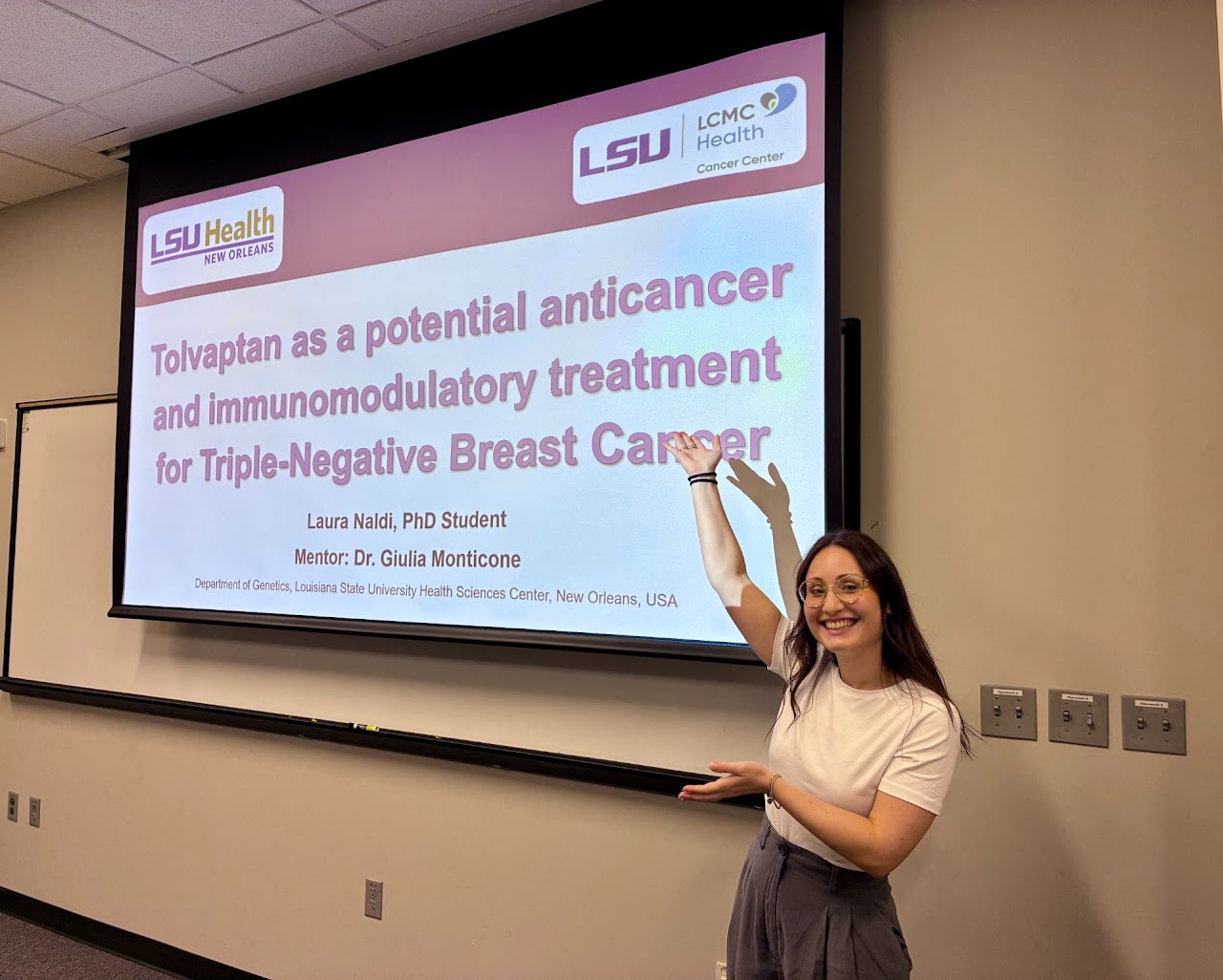 September 2025 - Laura presented her work at the LSUHSC Department of Genetics Seminar Series