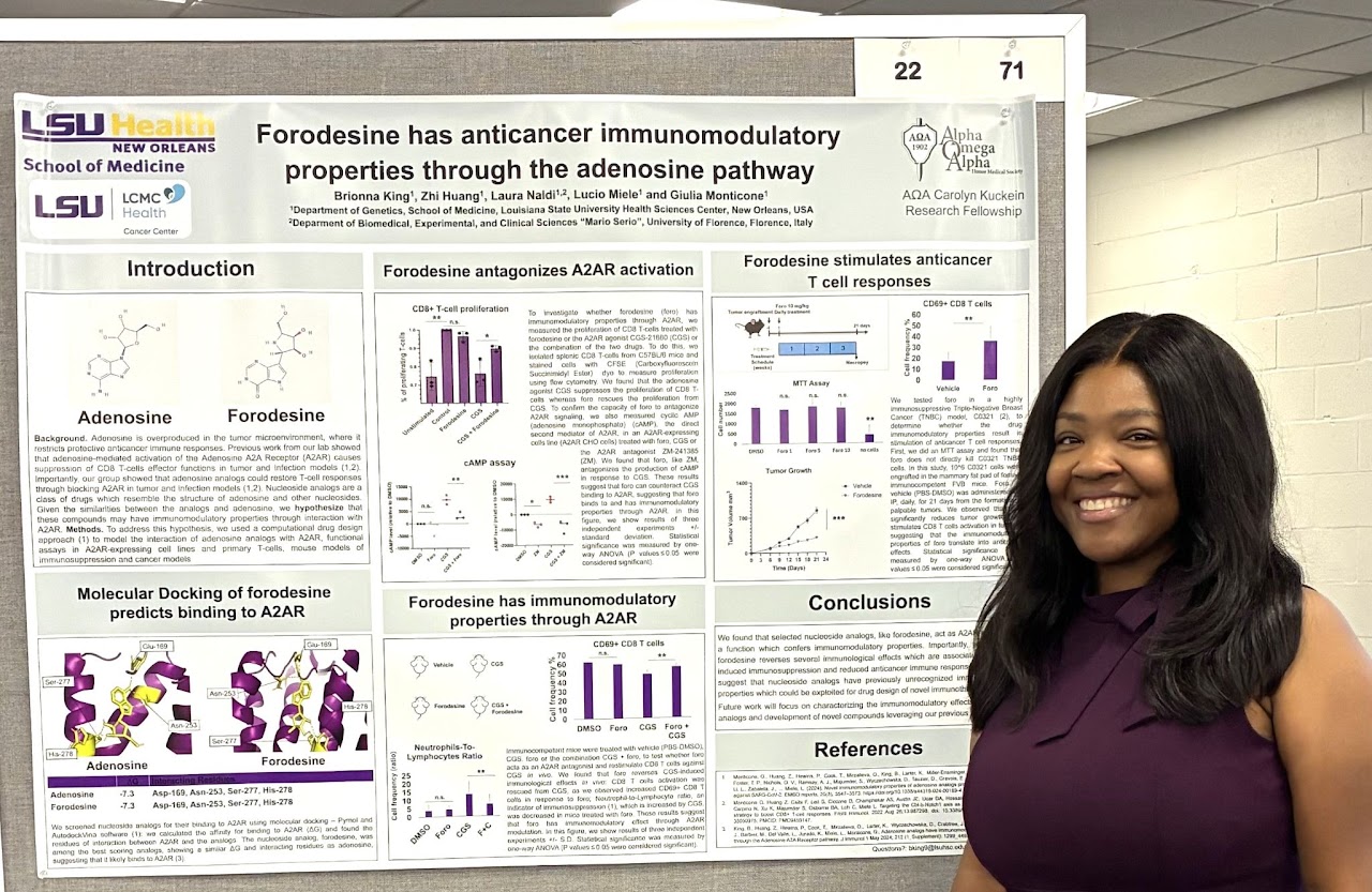 November 2025 - Brionna won the LSU LCMC Health Cancer Center Travel Award 