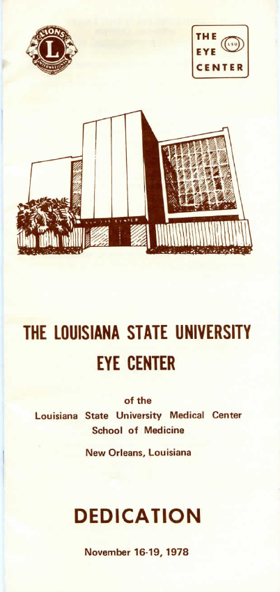 1978 LSU eye center dedication cover