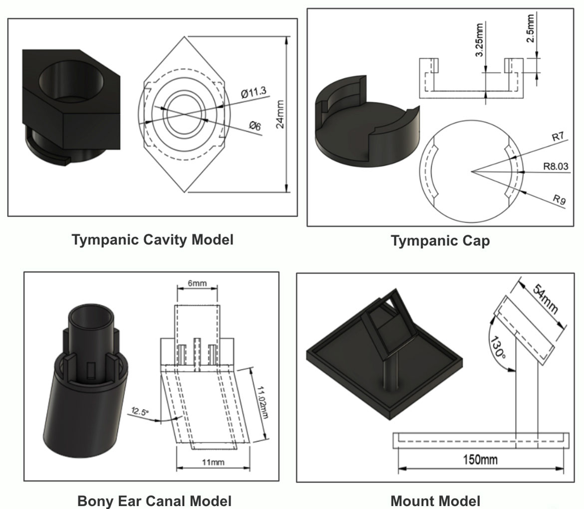 Component Drawings For 3D Printing - Otology Simulator