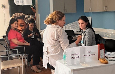 LSU Pediatrics Wellness Team Giving Out Massages