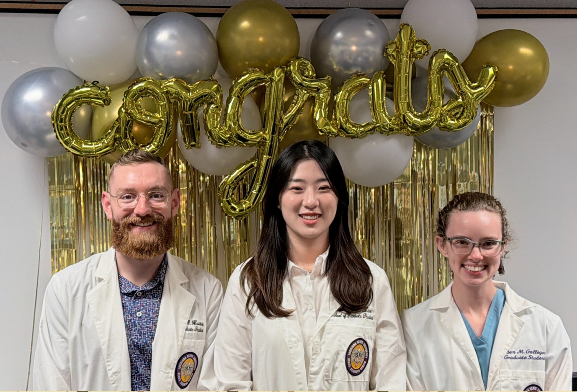 S Lee, N Harris and E Gallegos earn their PhDs